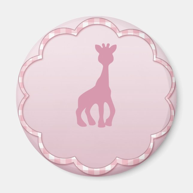 Rosa Giraffe Magnet (Vorne)
