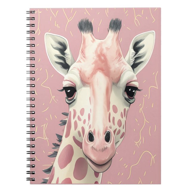Rosa Giraffe-Notebook Notizblock (Vorderseite)