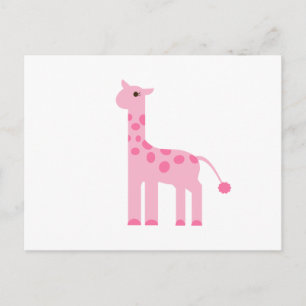 Rosa Giraffe Postkarte