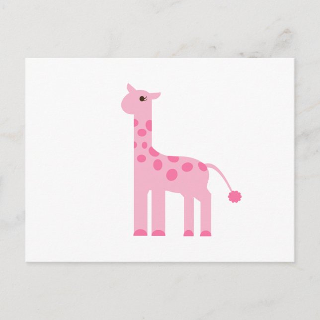 Rosa Giraffe Postkarte (Vorderseite)