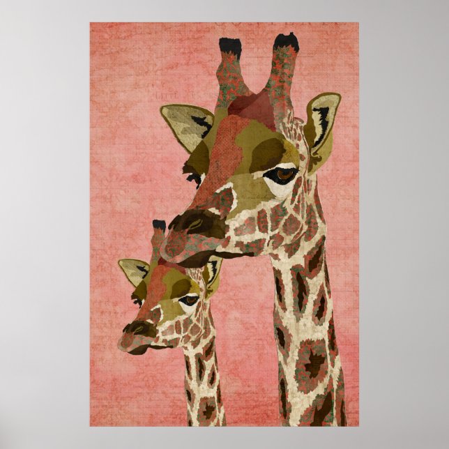 Rosa Giraffen Pink Art Poster (Vorne)