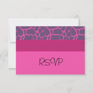 Rosa Giraffenmuster RSVP Karte
