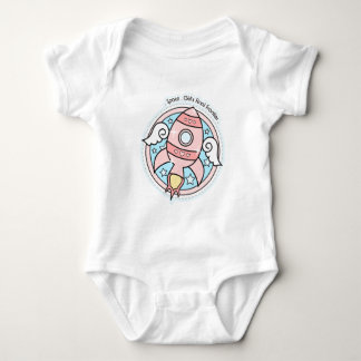 Rosa Girl Rocketship Baby Strampler