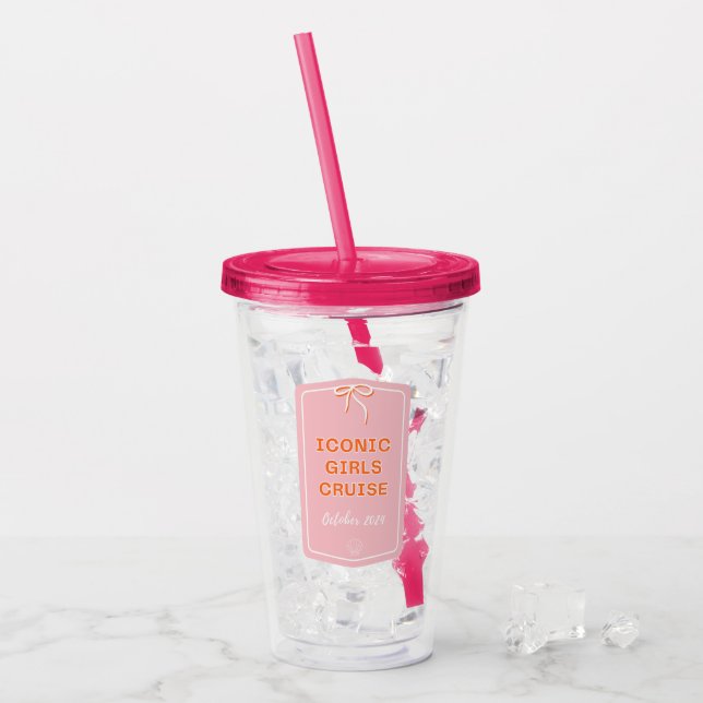 Rosa Girls Cruise Cup Acryltrinkbecher (Vorderseite Ice)