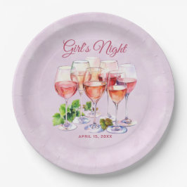 Rosa Girls Night Wine Pappteller