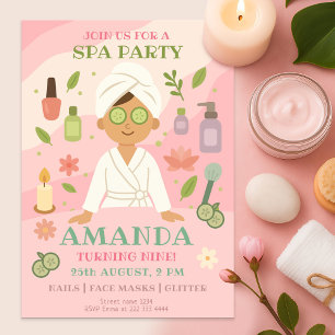 Rosa Girls Wellness-Center Geburtstag, Robben, Ges Einladung