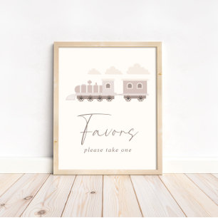 Rosa Girls Zug Geburtstagsfavoriten Tafelzeichen Poster