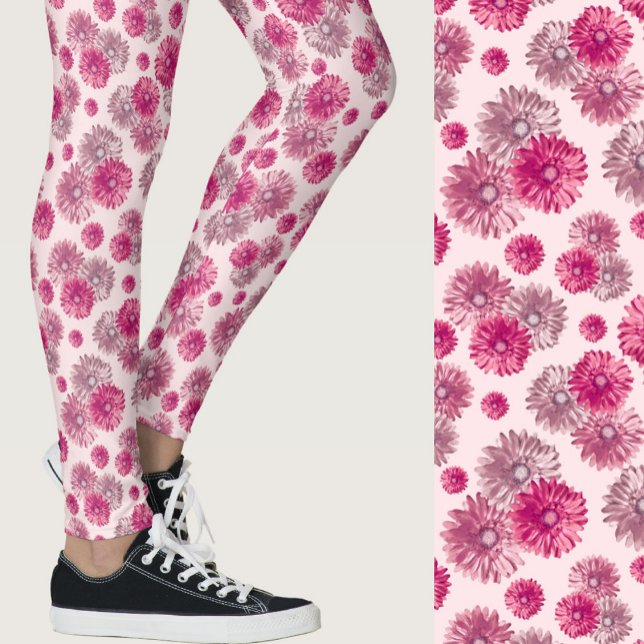 Rosa girly Gerbera-Muster Leggings (Von Creator hochgeladen)