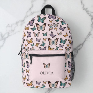 Rosa girly Schmetterlinge bunte moderne Muster Bedruckter Rucksack