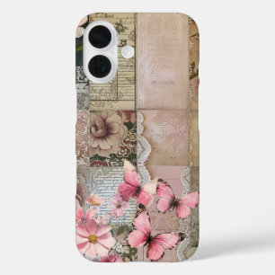 Rosa Girly Vintage Abstrakte Kunstgalerie iPhone 16 Hülle