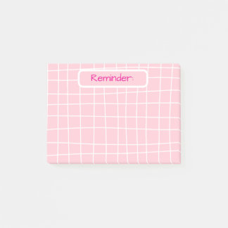 Rosa Gitter Erinnerung Sticky Notes Post-it Klebezettel