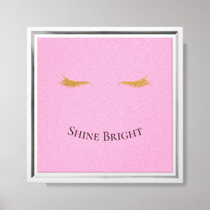 Rosa Glam Glitzer Eyelashes Leinwanddruck