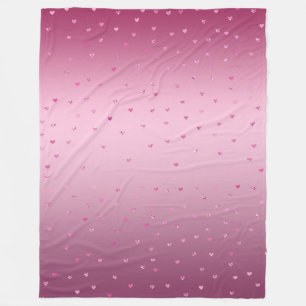 Rosa Glam Glitzer Herz Fleecedecke