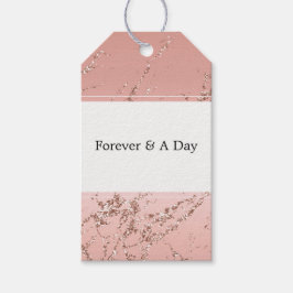 Rosa Glam Glitzer Hochzeit Geschenkanhänger