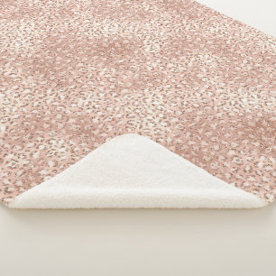 Rosa Glam Glitzer Leopard Printwerbung Sherpadecke
