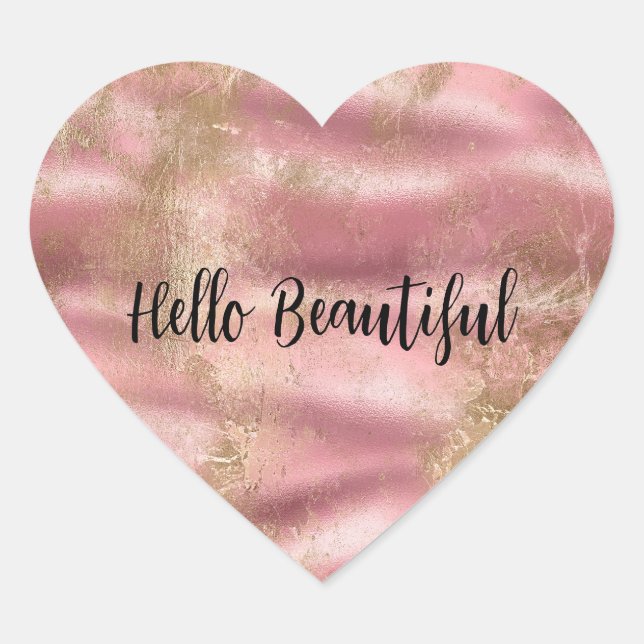 Rosa Glam Herz-Aufkleber (Vorderseite)
