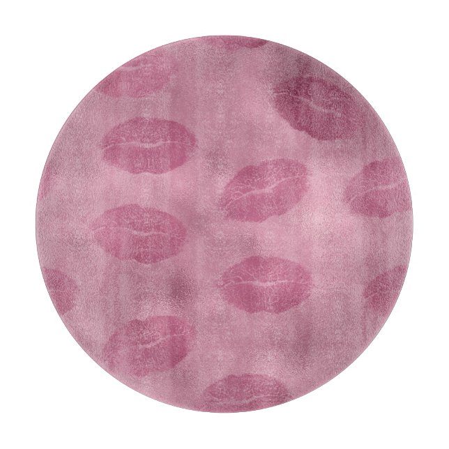 Rosa Glam Lippen Schneidebrett (Vorderseite)