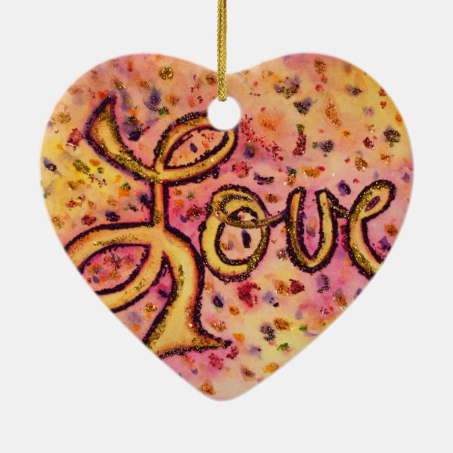 Rosa Glamour Glitzer Kunst, Dichtung und Musik Keramikornament (Hinten)