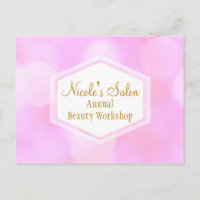 Rosa Glamour-Lichter Bokeh-Chic-Event Postkarte