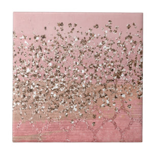 Rosa Glanz Glitter Marokkanische Indische Prinzess Fliese