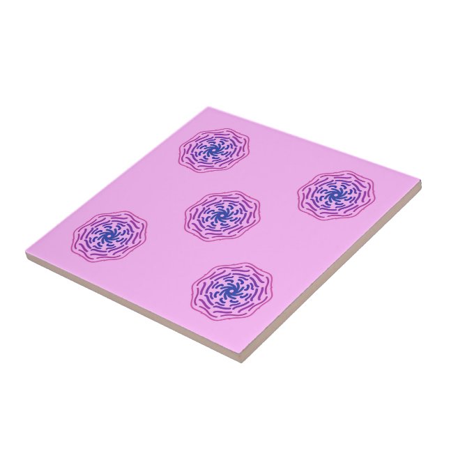 Rosa, glänzende Donut-Stilelemente und gewölbte De Fliese (Seite)