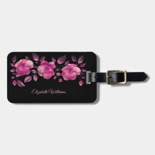 Rosa glänzende metallische Kirschblüten Gepäckanhänger
