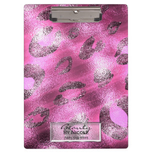 Rosa glänzender Leopard eleganter Chic glamouröser Klemmbrett