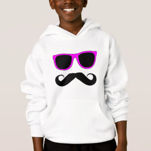 Rosa Glas-Schnurrbart Retro Hoodie