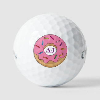 Rosa Glasierte Donut mit Sprinklen Golfball