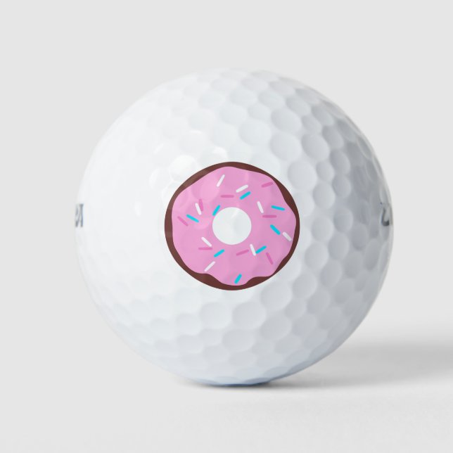 Rosa Glasierte Schokolade Donut Golfball (Vorderseite)