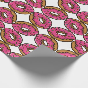 Rosa glasierter Donut mit Regenbogen-Sprinkles-Par Geschenkpapier