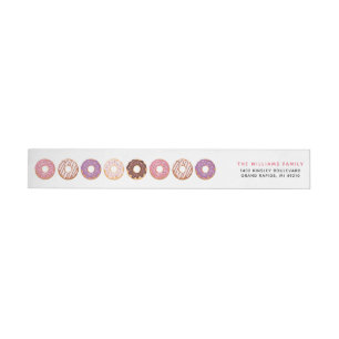 Rosa Glasur-Donuts Party-Einladung Rücksendeadress