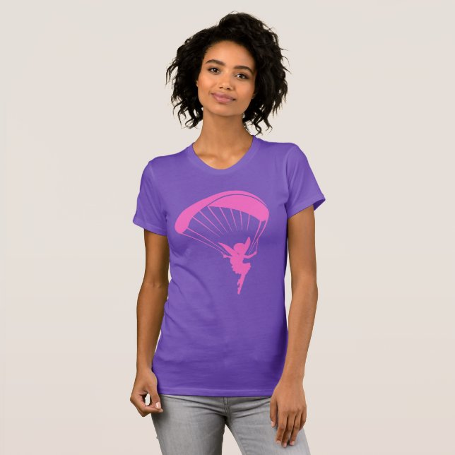 Rosa Gleitschirmfliegen-Elf-T-Shirt T-Shirt (Vorne ganz)