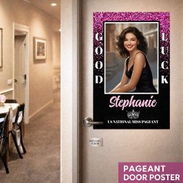Rosa Glimmer Glückwunsch Schönheitswettbewerb Türp Poster
