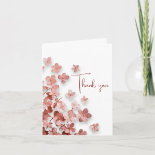 Rosa Glitter Blumen Floral Frau Geburtstag Dankeskarte