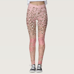 Rosa Glitter-Blush-Marokkanische-Indische-Prinzess Leggings
