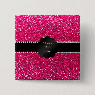 Rosa-Glitter des besten Freunds der Welt Button