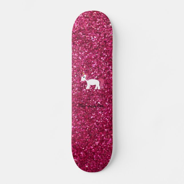 Rosa Glitter des Unicorn Skateboard (Vorderseite)