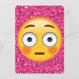Rosa Glitter emoji Einladung