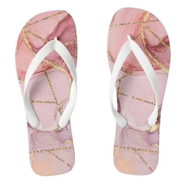 Rosa Glitter Flip Flops (Fußbett)