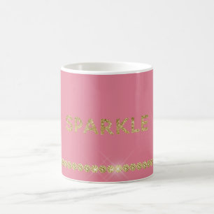 Rosa Glitter Funkeln Kaffeetasse