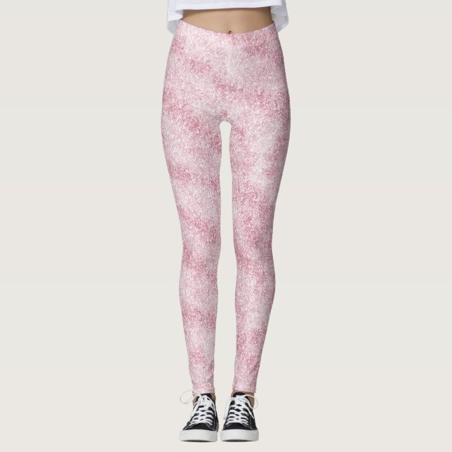 Rosa Glitter Funkeln Leggings (Vorderseite)
