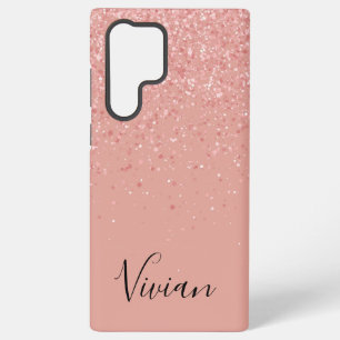 Rosa Glitter Glamour personalisiert Samsung Galaxy Hülle