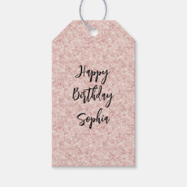 Rosa Glitter-Glanz-Geburtstag Geschenkanhänger