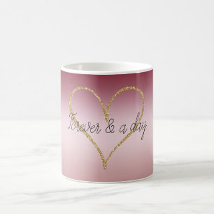 Rosa Glitter Gold Liebe Forever Kaffeetasse