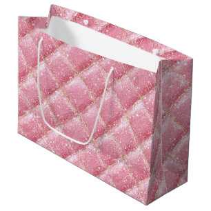 Rosa Glitter Harlekin Glamour Große Geschenktüte