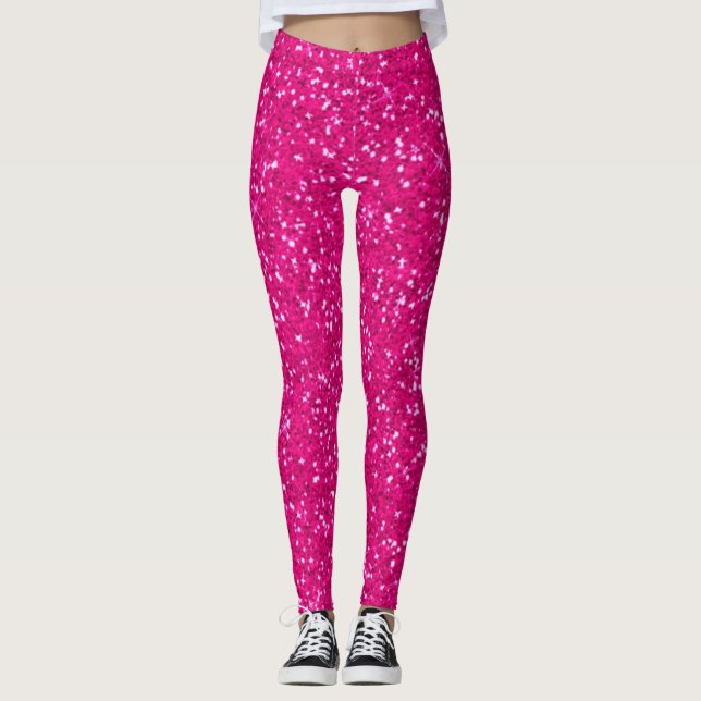 rosa Glitter Leggings (Vorderseite)
