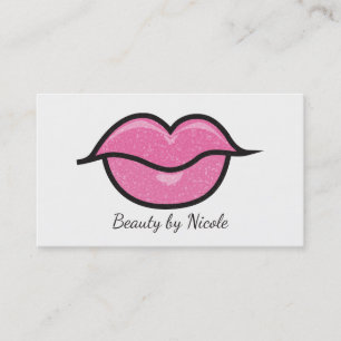 Rosa Glitter Lippen Kuss Chic Make-up Glam Schönhe Visitenkarte
