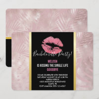 Rosa Glitter-Lippen & Rose-Gold-Tropenblätter