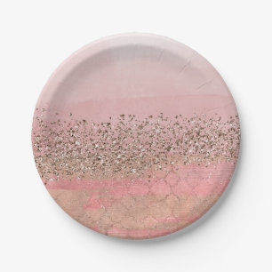 Rosa Glitter-Schimmer marokkanische indische Prinz Pappteller